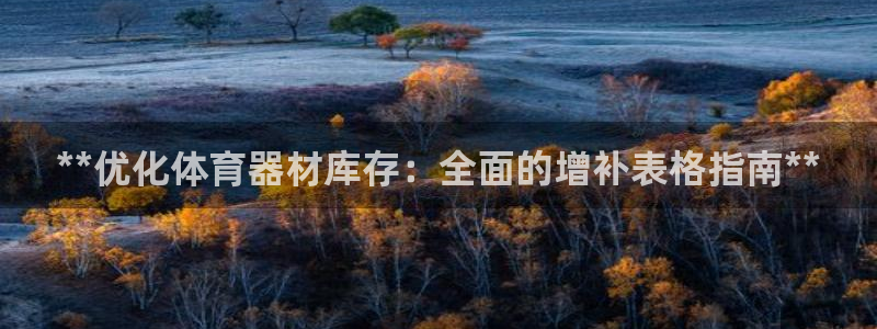 极悦平台app二维码怎么弄出来：**优化体育器材库存